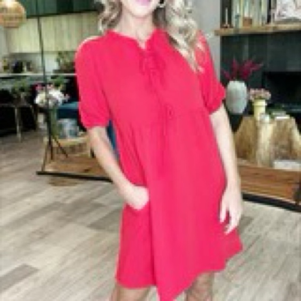B.E. Humble Red Tie Front Dress